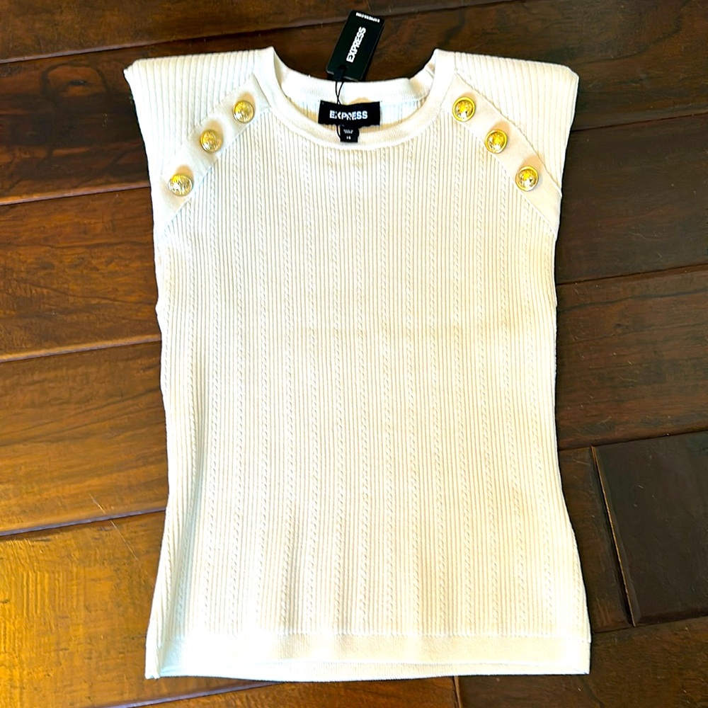Express padded shoulder top XS